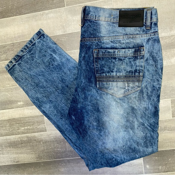 Southpole Baggy Jeans Men 42x32 * Distress 90s Y2K Blue Hip Hop Skater 82628 - Picture 16 of 16